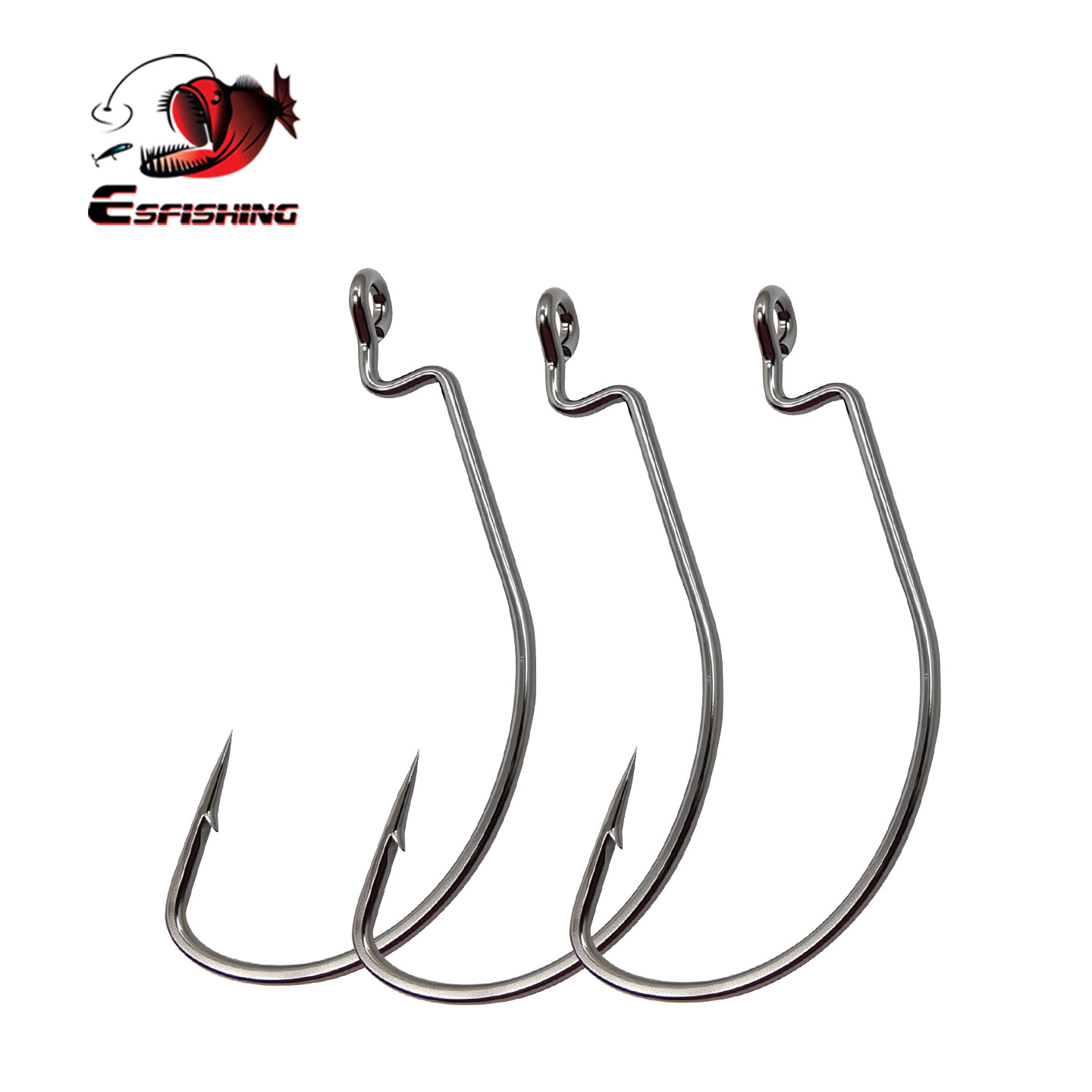 Fishing Hook Size - ESFISHING Офсетный крючок из углеродистой стали,